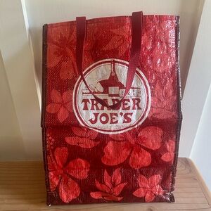 Vintage Trader Joe’s Red Hibiscus Reusable Bag Rare Collectible
